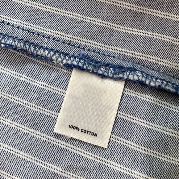 Caslon Blazer Light Weight Jacket Blue White Striped Two Button - Picture 10 of 12